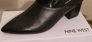 Nine West black leather heel mule size 11